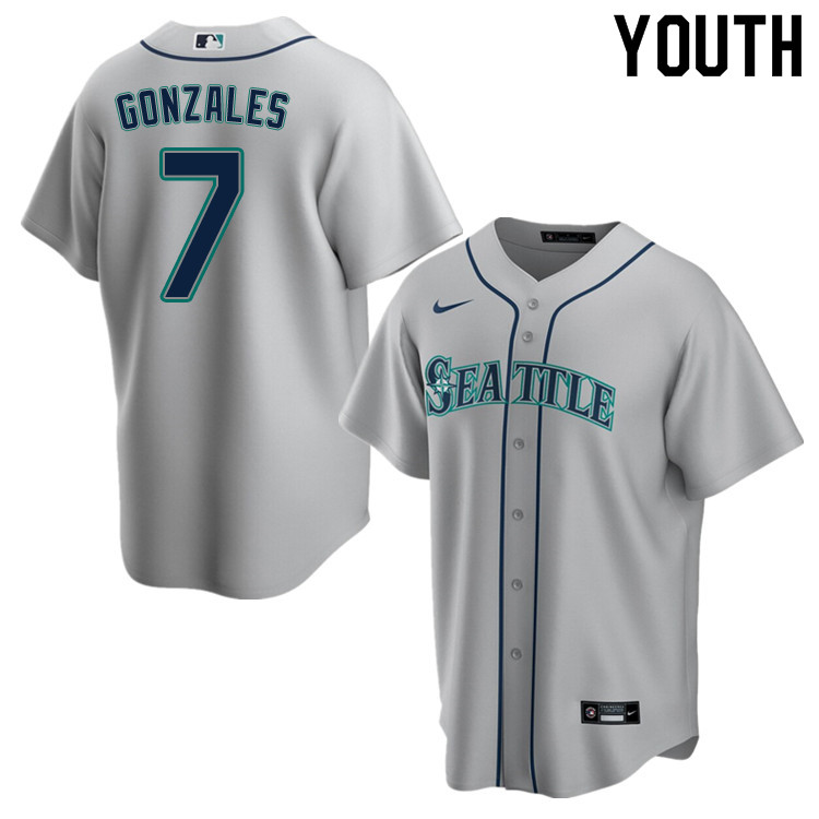 Nike Youth #7 Marco Gonzales Seattle Mariners Baseball Jerseys Sale-Gray